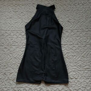 Faux Leather Short Romper